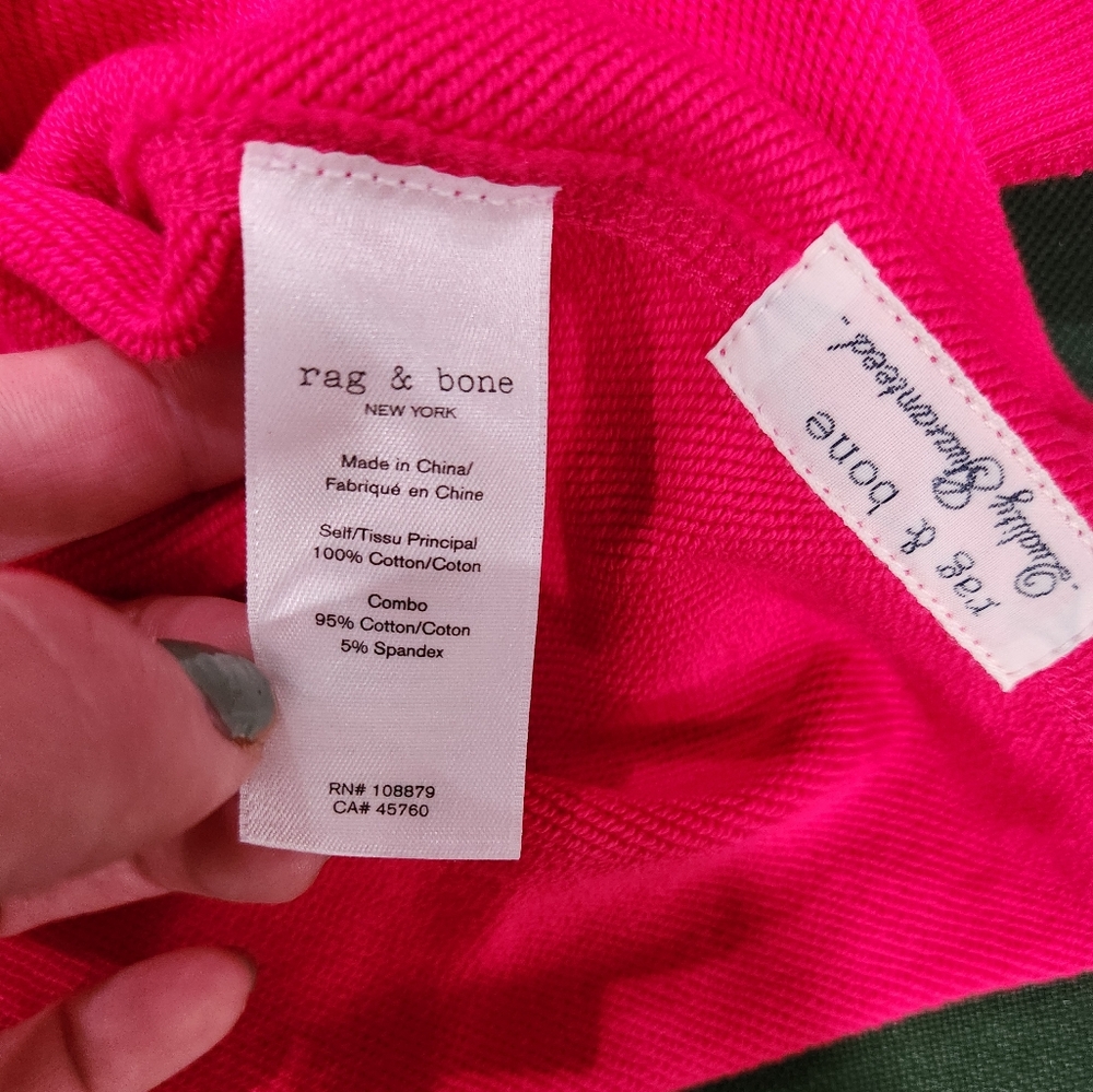 Rag & Bone Bright Rose Script Logo Cropped Pullov… - image 4